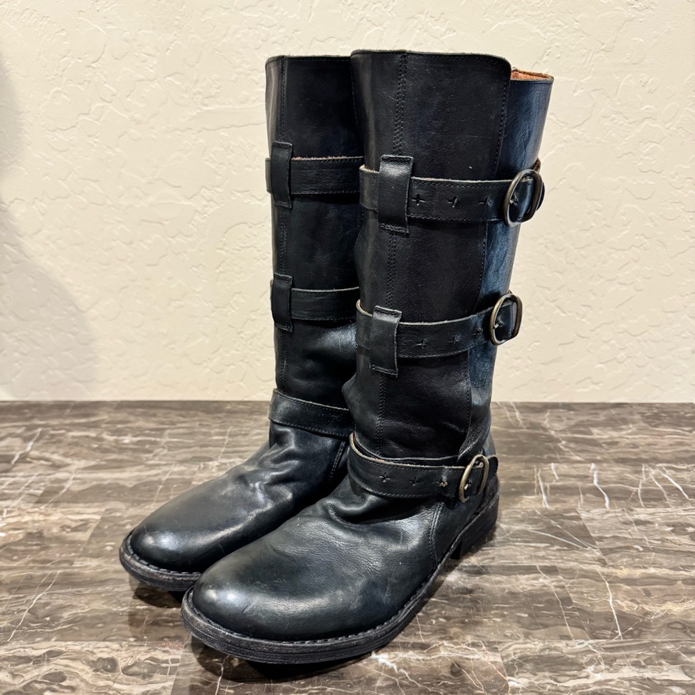 Fiorentini & Baker Eternity Black Leather Biker Boots - Picture 4 of 14
